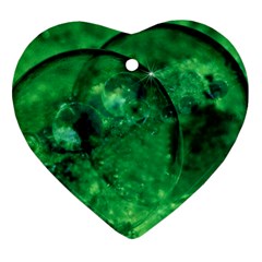 Green Bubbles Heart Ornament (two Sides) by Siebenhuehner
