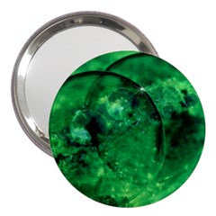 Green Bubbles 3  Handbag Mirror by Siebenhuehner