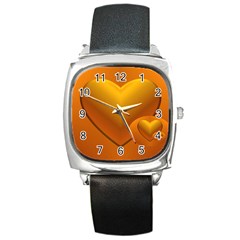 Love Square Leather Watch by Siebenhuehner