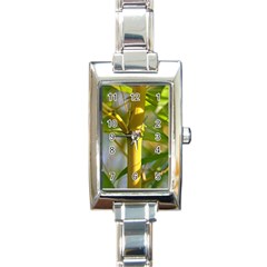 Bamboo Rectangular Italian Charm Watch by Siebenhuehner