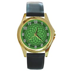 Design Round Metal Watch (gold Rim)  by Siebenhuehner