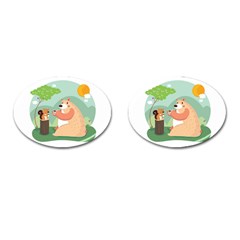 Tea Time Cufflinks (oval) by Mjdaluz