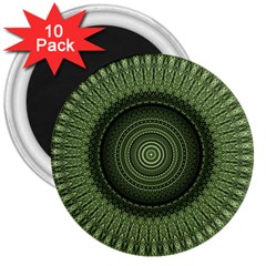 Mandala 3  Button Magnet (10 Pack)