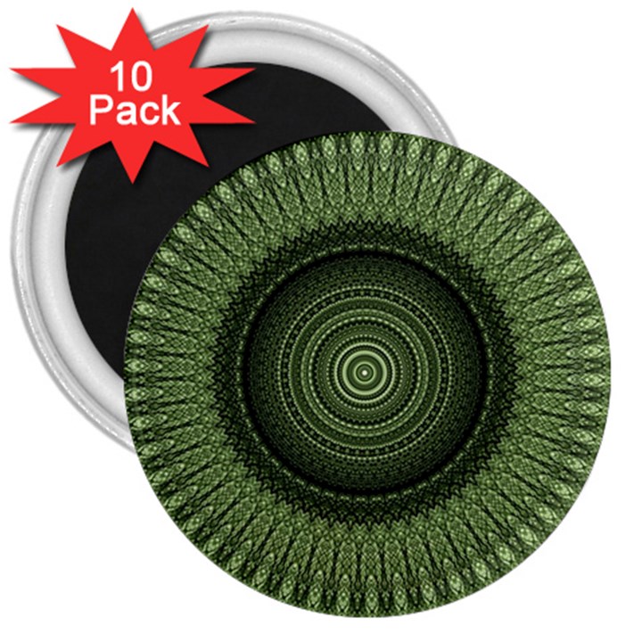 Mandala 3  Button Magnet (10 pack)