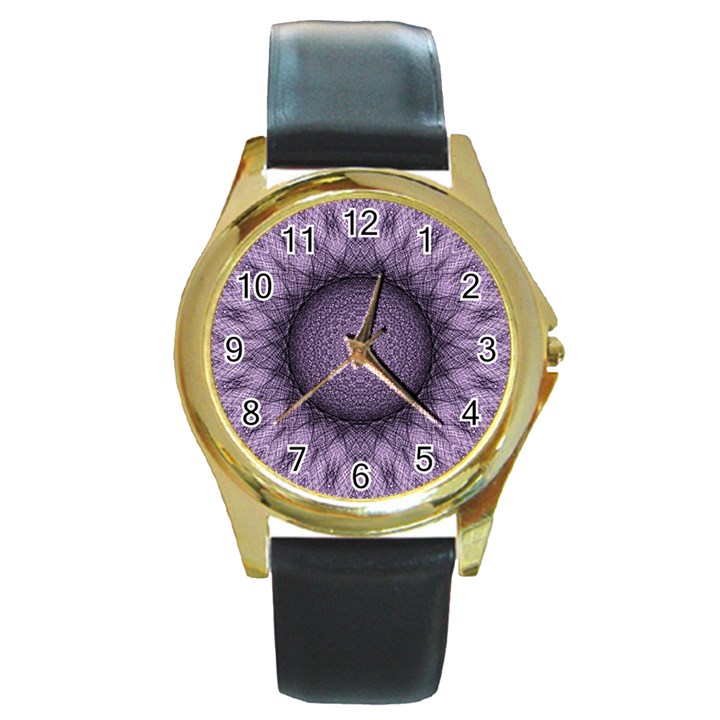 Mandala Round Metal Watch (Gold Rim) 