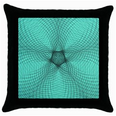 Spirograph Black Throw Pillow Case by Siebenhuehner