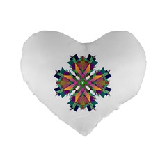 Modern Art 16  Premium Heart Shape Cushion  by Siebenhuehner