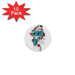 Muscle Cat 1  Mini Button (10 Pack)