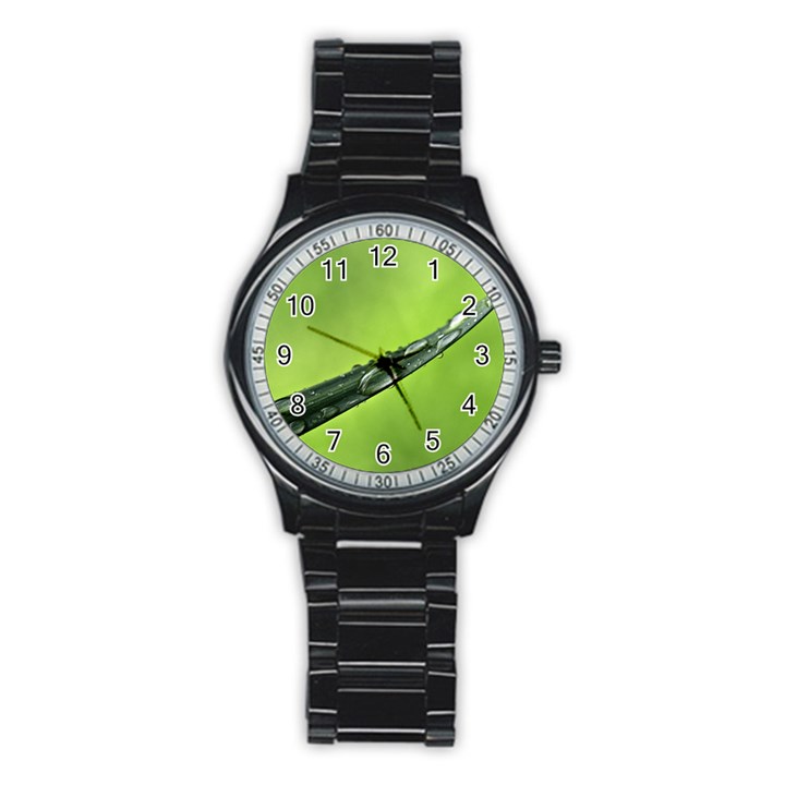 Green Drops Sport Metal Watch (Black)