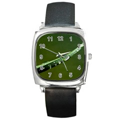 Grass Drops Square Leather Watch by Siebenhuehner