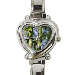 Bamboo Heart Italian Charm Watch  by Siebenhuehner