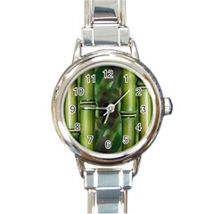 Bamboo Round Italian Charm Watch by Siebenhuehner