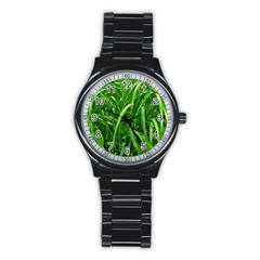 Grass Sport Metal Watch (black) by Siebenhuehner