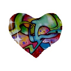 Graffity 16  Premium Heart Shape Cushion  by Siebenhuehner