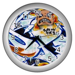 Graffity Wall Clock (silver) by Siebenhuehner