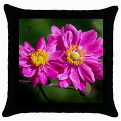 Flower Black Throw Pillow Case by Siebenhuehner