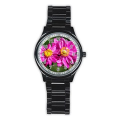 Flower Sport Metal Watch (black) by Siebenhuehner