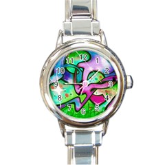 Graffity Round Italian Charm Watch by Siebenhuehner