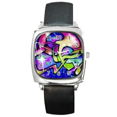 Graffity Square Leather Watch by Siebenhuehner