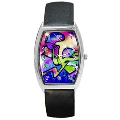 Graffity Tonneau Leather Watch by Siebenhuehner