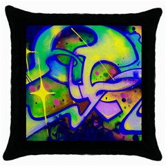 Graffity Black Throw Pillow Case by Siebenhuehner