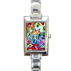 Graffity Rectangular Italian Charm Watch by Siebenhuehner