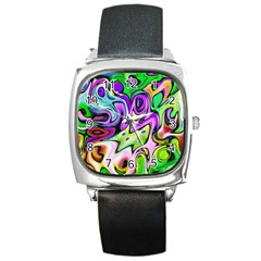 Graffity Square Leather Watch by Siebenhuehner