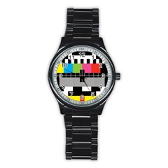 Test Pattern Sport Metal Watch (black)