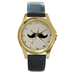 My Style Round Leather Watch (gold Rim)  by Contest1622966