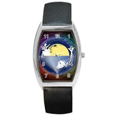 Fishing Dead Tonneau Leather Watch