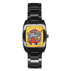 Flying Monkey Stainless Steel Barrel Watch