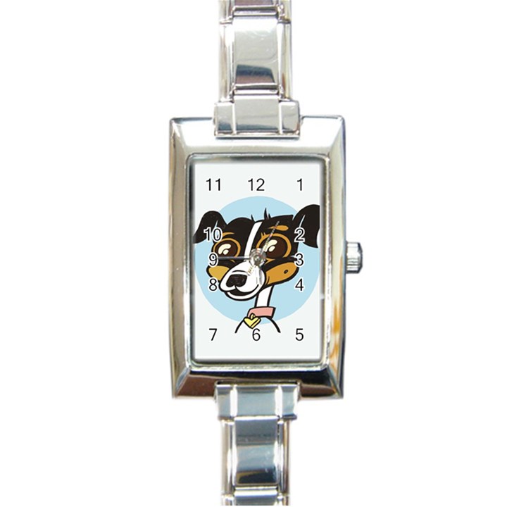 Danny Dog Rectangular Italian Charm Watch