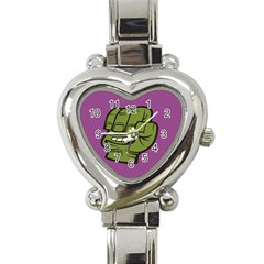 Hulk Smash Heart Italian Charm Watch 