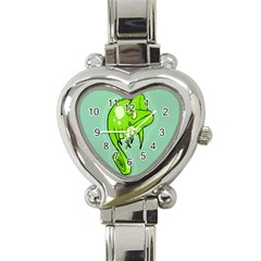 Lucky Lizard Heart Italian Charm Watch 