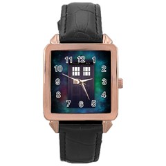 The Time Traveler Rose Gold Leather Watch  by Contest1748470