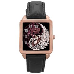 Yinyang Rose Gold Leather Watch 