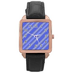 Lines Rose Gold Leather Watch 