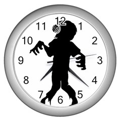 Zombie Boogie Wall Clock (silver) by willagher