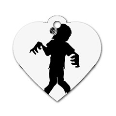 Zombie Boogie Dog Tag Heart (two Sided) by willagher