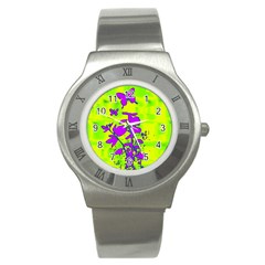 Butterfly Green Stainless Steel Watch (slim) by uniquedesignsbycassie