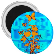 Butterfly Blue 3  Button Magnet by uniquedesignsbycassie