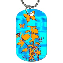 Butterfly Blue Dog Tag (one Sided) by uniquedesignsbycassie