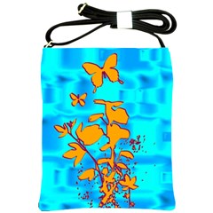 Butterfly Blue Shoulder Sling Bag by uniquedesignsbycassie