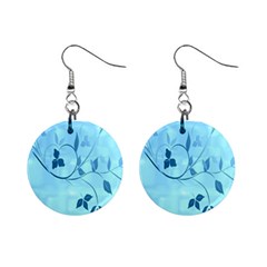 Floral Blue Mini Button Earrings by uniquedesignsbycassie