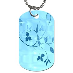 Floral Blue Dog Tag (two-sided)  by uniquedesignsbycassie