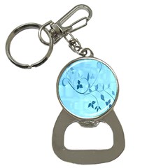 Floral Blue Bottle Opener Key Chain by uniquedesignsbycassie