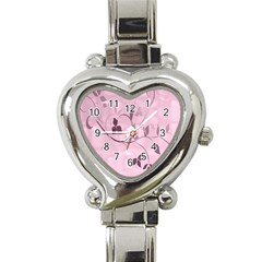 Floral Purple Heart Italian Charm Watch 