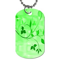 Floral Green Dog Tag (one Sided) by uniquedesignsbycassie