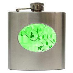 Floral Green Hip Flask by uniquedesignsbycassie