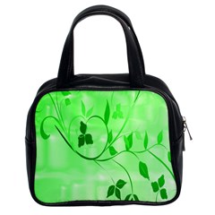 Floral Green Classic Handbag (two Sides) by uniquedesignsbycassie